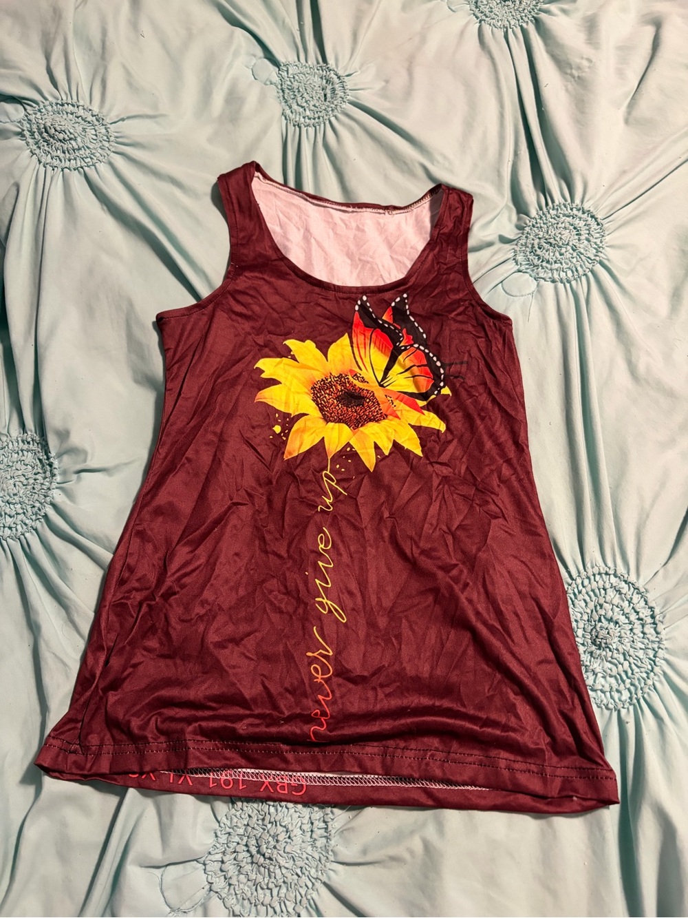 Sunflower Butterfly Tank Top - Maroon